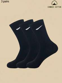 1 Đôi/3 Đôi/5 Đôi/10 Đôi Tất dài đến bắp chân màu trơn cho nữ, chất liệu cotton thoáng khí, mềm mại và thoải mái, thích hợp để mặc hàng ngày, ở nhà, văn phòng, trường học, thể thao, đen trắng, mùa thu - trắng - Xem 17