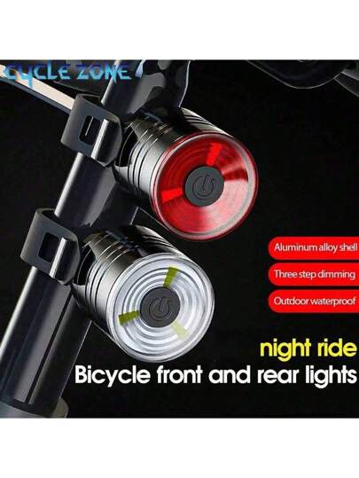 Aluminium-Legierung LED Vorder- & Rückleuchten, Fahrradbeleuchtung für Mountainbikes bei Nacht