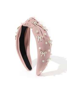 1 件甜美可爱的仿珍珠滴油蝴蝶结发带青少年，Y2K 风格蝴蝶结发饰，适合日常佩戴和婚礼，可爱的发带 - 彩色 - 查看 11