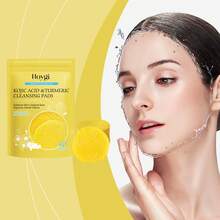Hoygi 40 Pieces Turmeric Kojic Acid Cleansing Pads Gently Exfoliates Removal Cleanses Pores Removes Makeup Deeply Cleanses Skin Whitens Lightens Spots Maintains Facial Care - Màu vàng - Xem 5