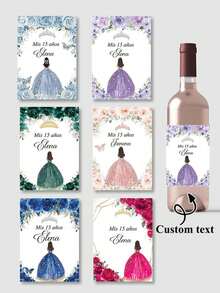 Etichette adesive personalizzabili per bottiglie d'acqua minerale, 500 ml, impermeabili, etichette personalizzate, adatte per decorazioni di celebrazioni, matrimoni, compleanni, feste ed eventi con finitura glitterata, riutilizzabili, bianche con motivo a scacchi, decorazioni per eventi | Etichette glitterate | Etichette adesive, decorazioni per bottiglie d'acqua, adatte per matrimoni, compleanni, affari, di feste, dimensione singola: 21 cm x 5 cm, pronte per un brunch