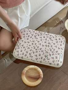 花卉笔记本电脑包，兼容 iPad/兼容 Macbook 10-11 英寸 13-14 英寸，多口袋存储配件，可爱平板电脑内袋笔记本电脑包，适合女士 Macbook 保护套，大学必备品，返校笔记本电脑套，秋季大学必备品 - 彩色 - 查看 12