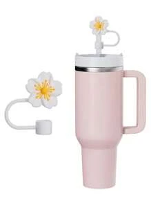 8pcs/4pcs/3pcs/1pc Silicone Crabapple Blossom Straw Caps, Reusable Straw Covers For 10mm Wide Straws, Fashion & Cute Style Straw Toppers Fits Modern Minimalist Cups