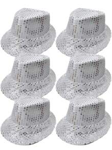 D EXCEED 1/2/3/6/9PCS Fashionable Sequin Fedora Party Hat, Unisex Sparkling Accessory For Costumes, Parties, Events & Everyday Style