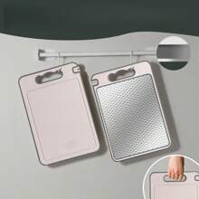 Premium Stainless Steel Cutting Board, Double-Sided Kitchen Chopping Board With Built-In Knife Sharpener & Garlic Crusher, Non-Slip Silicone Wrapped, Dishwasher , Best Gift Choice