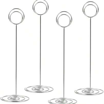 Juego de 10 piezas de soporte digital de mesa de aproximadamente 22,2 cm (8,75 pulgadas) de alto para portarretratos, sujetador de cables, portanotas y portafotos (plateado)