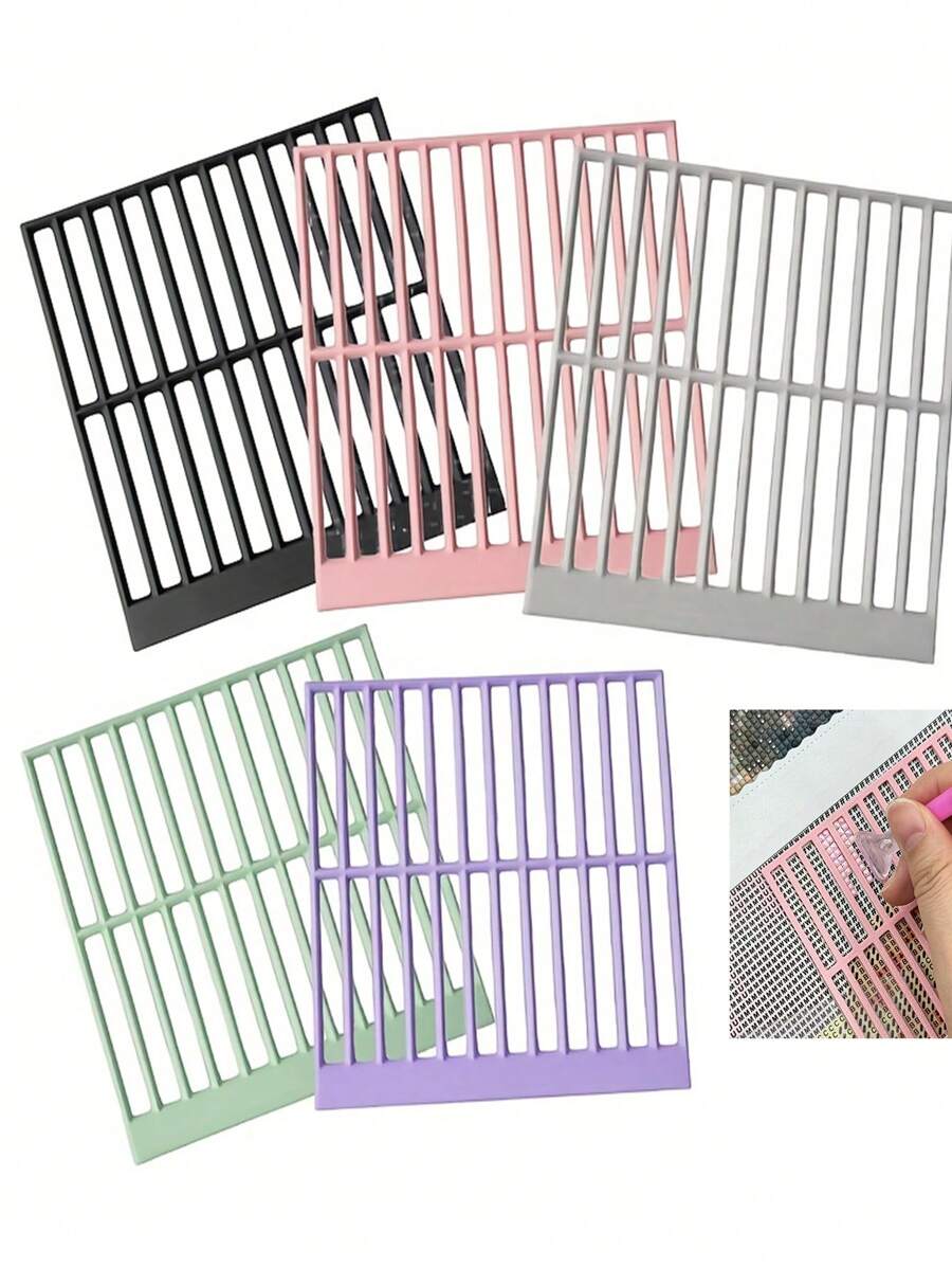 New 5-Piece Set Of DIY Diamond Painting Ruler, Non-Slip Texture Grid Tool, Suitable For Diamond Painting Handmade Accessories, Suitable For Adult Beginners And Professionals - Multicolor - View 1