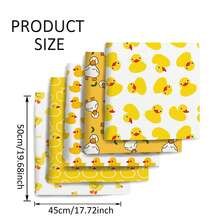 Bộ vải chủ đề Vịt Vàng - 5 miếng, nhiều màu, hình vuông chần bông Polyester cắt sẵn dùng cho đồ thủ công DIY, gói quà, may vá, chần bông, may vá thủ công, khâu tay, khâu vải búp bê DIY, thích hợp cho những người yêu thích đồ thủ công - Nhiều màu - Xem 10
