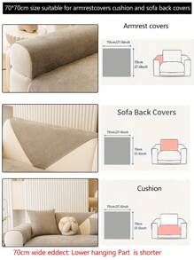 1pc All Season Sofa Cushion Cover, Modern Minimalist Non-Slip Sofa Seat Pad, Dust-Proof And Washable Sofa Slipcover, Soft And Fade-Resistant, Pet-Friendly, Fits L-Shaped Sofa And 1/2/3/4 Seater Sofa In Bedroom, Office, Living Room - Camel - View 16