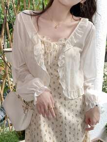 1 chiếc khăn choàng voan nhẹ cho nữ, thích hợp mặc với váy ngủ, áo choàng điều hòa thoáng khí - Nhiều màu - Xem 6