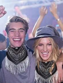 1件装女士仿钻流苏围巾，腰果花派对及婚礼水钻流苏头巾，适合日常佩戴 - 彩色 - 查看 5