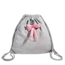 حقيبة ظهر بسحاب وفيونكة عصرية، حقيبة ظهر قابلة للطي سعة كبيرة مناسبة للنساء وطلاب الجامعة، تتناسب تماما مع إكسسوارات الحقيبة، حقيبة ظهر أنيقة للمدرسة