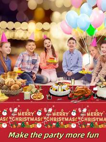 1 pieza Nuevo mantel temático de fiesta de Navidad, mantel desechable con Papá Noel rojo y renos para decoración navideña infantil, adecuado para fiestas de Navidad, Nochevieja, celebraciones de invierno, cumpleaños, decoración diaria de mesa, artículo esencial para fiestas