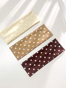 1件/2件/3件装 女士优雅甜美波点印花弹力运动头带，适合日常、健身、跑步、瑜伽等场合，吸汗发带头巾，时尚发饰，波西米亚风头带，优雅秋冬发饰，适合女士度假装扮，柔软头巾