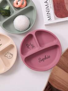 1pc Print On Demand Baby Silicone Dining Plate Personalized Customization Pattern Name Children Dishes Kids Suction Plate Custom Baby Tableware,Multi-Functional,Ornamental,Letter,Stylish,Modern,Colorful,Cute,Adorable,Casual,Custom,Personalised,Unique,Customized,Ideal Gifts For Him,Ideal Gifts For Her,Halloween Edit,Back To School Fashion,Christmas Gift - Multicolor - View 9