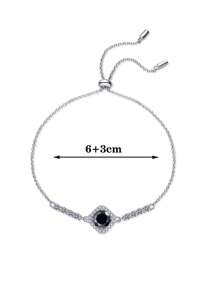 1pc Elegant Versatile 925 Sterling Silver 1 Carat Moissanite Bracelet, Suitable For Women's Daily Wear And Formal Events, Jewelry Gift