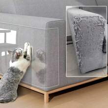 1pc PVC Cat Scratch Furniture Protector - Protects Sofa From Cat Claws, Transparent Flexible Plastic Protective Film, Single-Sided Sticky Anti-Scratch Training Tape - Easy To Apply - Clear - View 11
