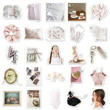 50 adesivos com tema de balé, design estético fofo de desenho animado para celular, caderno, mala