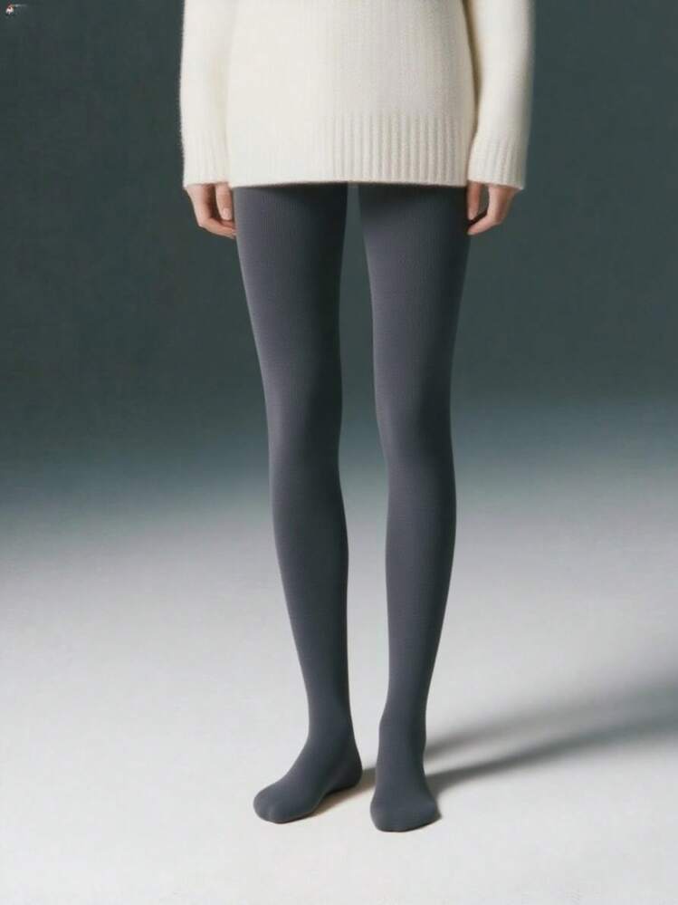 Women's Skin-Tone Tights, Fashionable Leg Shaper, Tight Fit Pantyhose For Autumn/Winter - Dark Grey - View 2