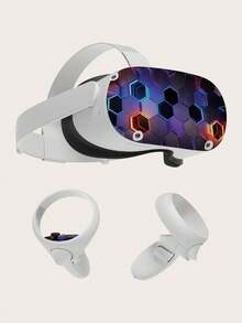 1 套适用于 Oculus Quest2 VR 耳机的科幻闪电和星空风格贴纸，自粘，防刮，适用于 VR 游戏、虚拟现实体验、设备展示、桌面装饰、VR 设备改造、创意装饰、个性化、更新