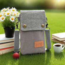 1 Piece Of Solid-Color Canvas Mobile Phone Wallet Fashionable Shoulder Bag Casual Cross-Body Bag Fashionable And Versatile Portable Three-Layer Storage Bag Which Can Store Mobile Phone Tissues Bank Card ID Card Coin Zipper For Women Wallet Purse Wallet - Multicolor - View 3