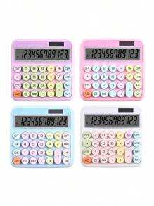 1pc Dual Power High Visibility Big Button Calculator, Financial Accounting Office Business & School Supplies Back To School