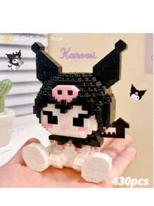 Sanrio 10cm 500 Pieces Sanrio Anime Hello Kitty, My Melody, Cinnamoroll, Kuromi Friends Building Block Gift, Pochacco, Pompompurin Mini Cartoon Character Assembly Toy Blocks, Birthday Gift, Room Decor