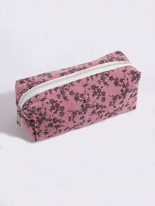 1 Stück Blumen Cord Stifttasche, verschiedene Blumenmuster, geeignet zum Aufbewahren von Schreibwaren, Büroorganisation und Dekoration, Campus Mode Schulmaterial, Geschenk für Freunde - Verschiedenfarbig - Übersicht 14