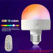 1 Piece, Multifunctional LED With Remote Control RGB Bulb, 3/15 Color Changes, Wall/Desktop Mounted Magnetic Bulb, Adjustable Brightness 3000K-6000K, Soft Bedside Night Light, Portable And Easy To Install, Suitable For Bedrooms, Living Rooms, Kitchens, Dining Tables