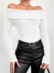 WOMEN'S LONG SLEEVE SHIRT, SHOULDER, WINTER, SEXY, CASUAL - Vàng - Xem 2