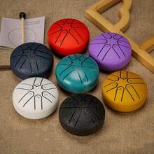 3 英寸 6 音和 6 英寸 8 音空灵舌鼓、迷你手鼓、口袋鼓、打击乐器、便捷乐器、圣诞节、万圣节、节日派对礼物 - 彩色 - 查看 3