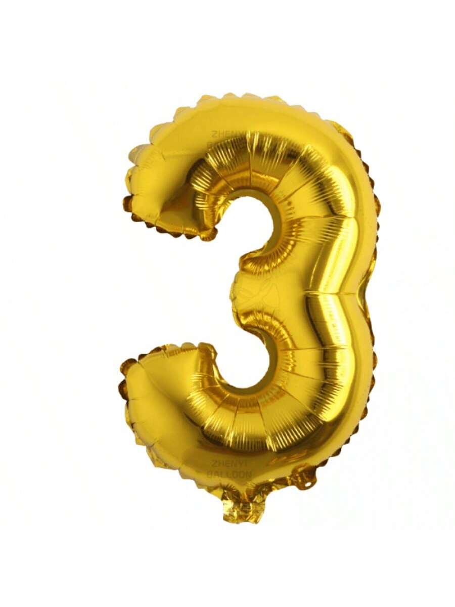Número 3 de oro de 32 pulgadas
