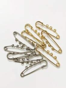 5枚/10枚 2英寸 3孔 银色/金色金属胸针别针，DIY胸针配件 办公配饰 衬衫外套饰品 圣诞节万圣节服装别针 趣味可爱教师礼物 服装配饰 包包挂饰