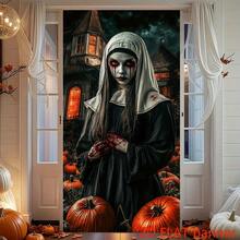 2D plat parfait pour l'ambiance des rassemblements familiaux et la décoration d'Halloween, toile de fond de photomaton d'Halloween avec motifs de citrouilles effrayantes, fantômes et chauves-souris - décoration multifonctionnelle pour fête et événement intérieur/extérieur, en fibre de polyester, sans alimentation électrique, idéal pour la décoration d'Halloween