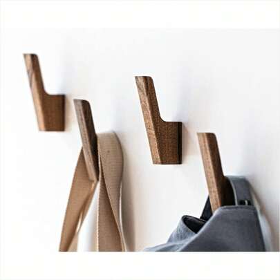 2/4/6個 木製壁掛けフック、ボヘミアンスタイルのインテリア、壁付けコートフック、バスルーム、寝室、リビングルームに適しています。鍵掛け、ペットリード掛け、アイテム掛けとしても使えます。モダンなホームデコレーションギフト、ファームハウススタイルの装飾