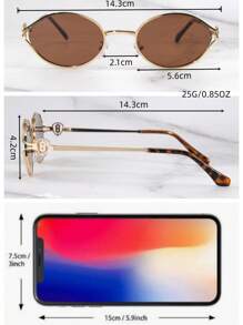 1 件男女通用时尚 M 字母装饰时尚眼镜，适合夏季海滩、徒步旅行、遮阳 - 彩色 - 查看 7