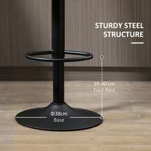 HOMCOM Adjustable Swivel Bar Stools Set Of 2, Barstools With Footrest And Backrest, Steel Frame Gas Lift, For Kitchen Counter Dining Room, Brown - Brown - View 7