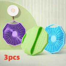 硅胶沐浴刷，泥灰擦洗工具软毛沐浴刷，浴室沐浴刷（淋浴海绵替代品） - 硅胶材质旋风圆形设计 - 深层去角质和清洁 - 日常使用