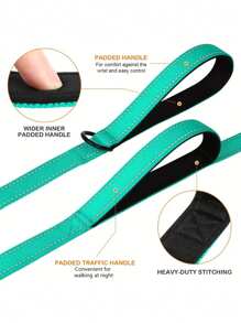 Heavy Duty Dog Leash - Two Cushioned Handles Provide Additional Control, With Night Walking Reflective Strips - Suitable For Medium To Large Dogs - Multicolor - View 5