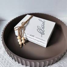 قطعة واحدة من مجموعة كتب زخرفية خشبية، كتب مزيفة ريفية بلون أبيض وأسود مشوه مزينة بخرز وشرابات، مصنوعة يدويًا من خشب الأرز مع شعارات إلهامية، بشكل مستطيل قابل للتثبيت، مناسبة لطاولة القهوة والمدفأة والرف والصينية وغرفة المعيشة ومكتب المنزل والمكتب والدراسة والرف الكتب والعرض على الطاولة، هدية عيد الميلاد والزفاف والاحتفال بالمنزل الجديد، بطراز قديم وحديث وبسيط وفني ديكو، ديكور منزلي عام - متعدد الألوان - مشاهدة 7