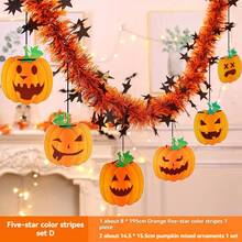 Halloween Decoration, Flower Strips, Hanging Decorations, Party Supplies, Five-Star Pumpkin, Spider Paper Pendants, Halloween Props, Decoration And Decoration, Room And Classroom, Essential For Halloween