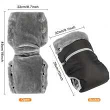 冬季婴儿推车保暖防风防水手套，加厚保暖内衬，保暖防寒，带反光条