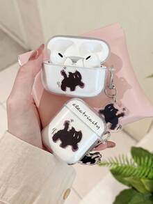 1 hộp đựng tai nghe Bluetooth hình mèo dễ thương kèm móc khóa hình mèo, tương thích với tai nghe Apple. - Nhiều màu - Xem 7