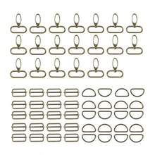 Pack Of 60 Carabiner Hooks With Swivel D Ring Sliding Buckle Belt Slider Metal Carabiner Key Ring Set For DIY Bag Strap Shoulder Strap Dog Collars Sewing Accessories