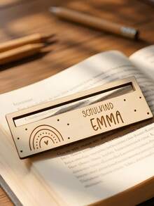 Personalized Reading Aid With Wooden Ruler, School Start Gift With Name, Start Of School Gift, Personalized School Cone, Personalized Gift, Personalized Reading Aid, School Start Gift, Back To School, Personalized School Gift, Personalized Ruler, Start Of School Gift, Wooden Ruler, Reading Training, Reading Aid With Name, Ruler With Name, School Introduction Gift, Personalized Bookmark - Multicolor - View 4