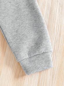 Tween Boy Numeric Print Crew Neck Sweatshirt And Sweatpants Set - Grey - View 5