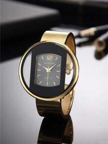 1pc Women Watch Minimalist Fashion Creative Dial Metal Bracelet Quartz Wrist Watch Women Watch,Ideal Choice For Gifts Great Gift For Women's Christmas Gifts,Birthday Gifts,Office Gifts