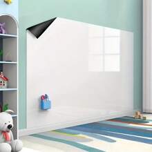 1 Roll Self Adhesive Whiteboard Green Board Chalk Wall Sticker With Wiper, Office Home Decor Canvas Message Board