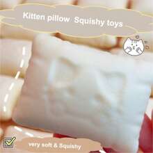 柔软减压小猫枕头玩具，创意慢回弹减压小礼物，适合送给朋友和家人 - 彩色 - 查看 3