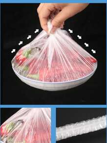 100 قطعة / 400 قطعة أغطية بلاستيكية مطاطية للأطعمة، أغطية قابلة للتعديل والتمدد للأوعية، غلاف أطعمة للمطبخ، ألوان متنوعة، لتخزين البقايا بأمان